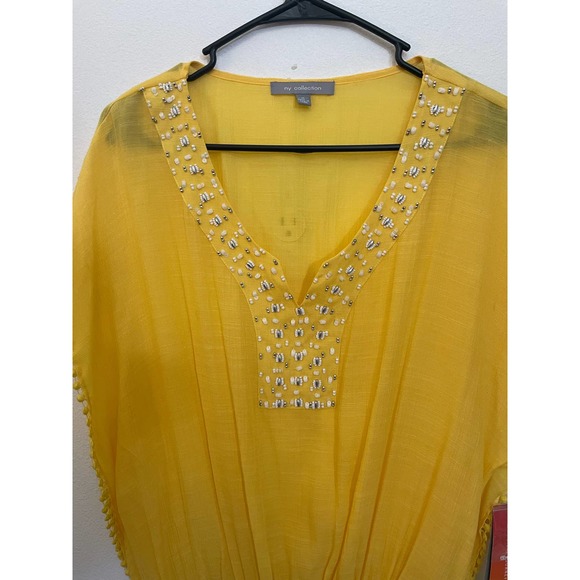 NWT Women’s NY Collection Yellow Sheer Top XL - Picture 3 of 10